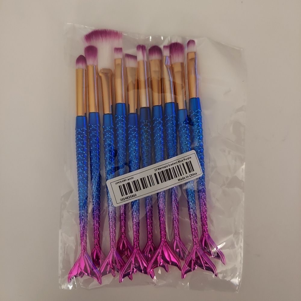 10 Pcs Mermaid Eye Makeup Brushes Set - Picture 4 of 6